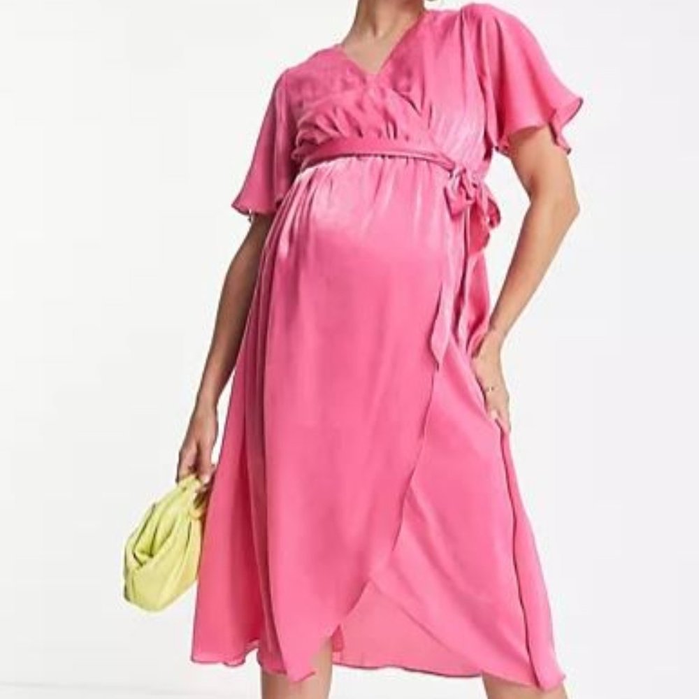 ASOS Pink Maternity Midi Dress - Brand New!